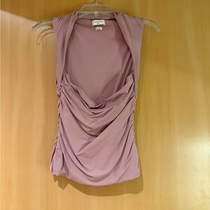 Aritzia Draped Cowl Neck Sleeveless Top in Mauve